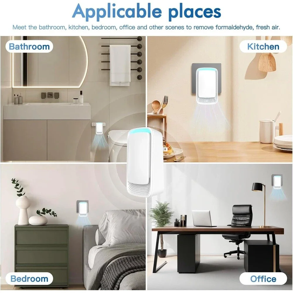 New 4 Pack Plug In Air Purifier Negative Ion Smoke Odor Dust Eliminator for Home